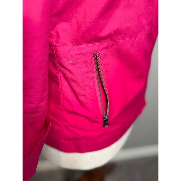 Chico's jacket 100% cotton 3/4 sleeve cinched waist pockets collar zip Sz 0 US S - Picture 4 of 10